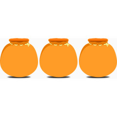 橘黄色带阴影的锦囊样式优惠券