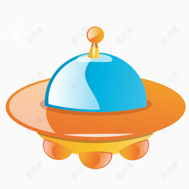 卡通飞碟科技星空