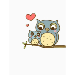 猫头鹰亲子图片