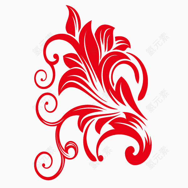 红色花纹边框
