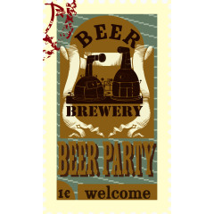 复古啤酒邮票矢量素材