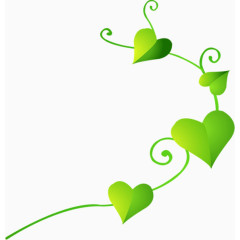 绿色质感花纹爱心树叶