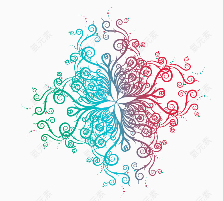 渐变色花纹装饰  