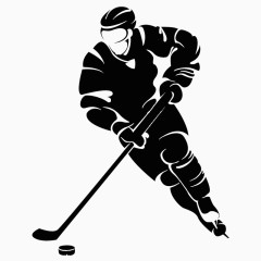 冰球人物剪影