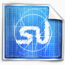 绊倒蓝色打印社会图标