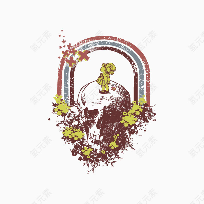矢量骷髅人物