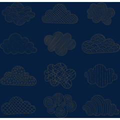 卡通手绘灰色云朵