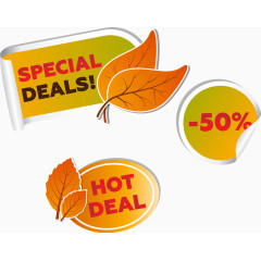 矢量落叶秋季促销