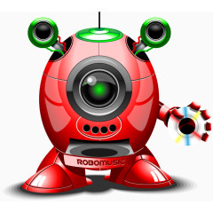 红色音乐机器人