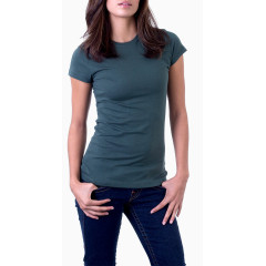 产品实物深绿女款短袖