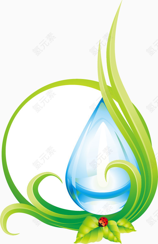 水滴绿草