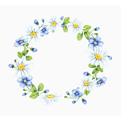 卡通精美五彩花卉圆环边框