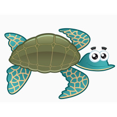卡通手绘海龟 