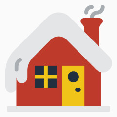 冬季元素房子卡通手绘装饰元素