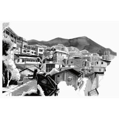 黑白经典时尚插画