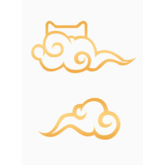 祥云猫耳朵云朵卡通手绘
