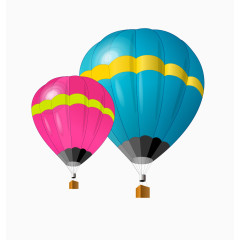 卡通漂浮热气球