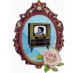 紫色框复古电视机