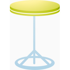 矢量手绘黄色小圆桌