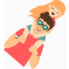 父亲节卡通人物装饰元素