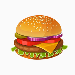 卡通手绘汉堡