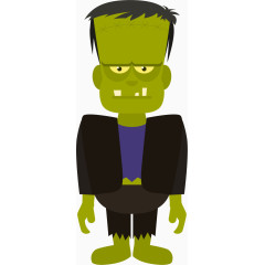 万圣节绿色怪物科学怪人节日素材