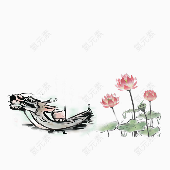龙舟荷花