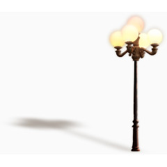 卡通手绘复古路灯