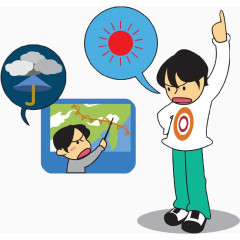 卡通版的天气预报记者