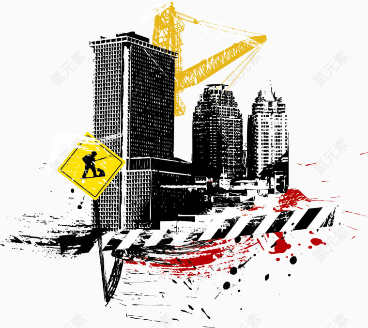 矢量建筑施工插图