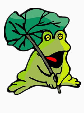 顶着荷叶的青蛙