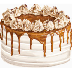 奶油巧克力蛋糕卡通手绘