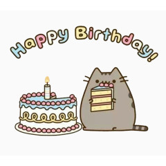 卡通小老鼠吃生日蛋糕