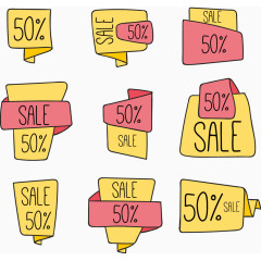 手绘销售贴纸集