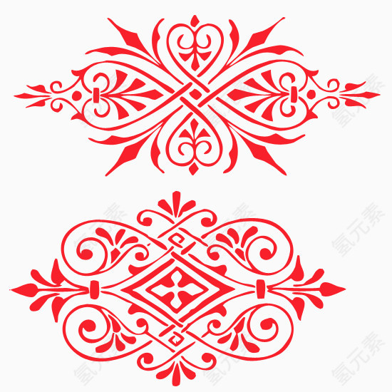 红色印花图案