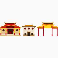 卡通手绘旅游景点