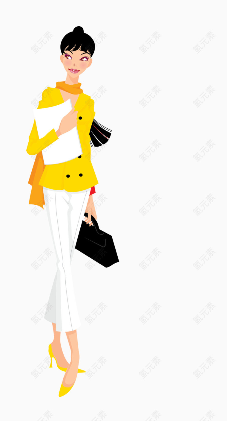 西方人物图标美女卡通