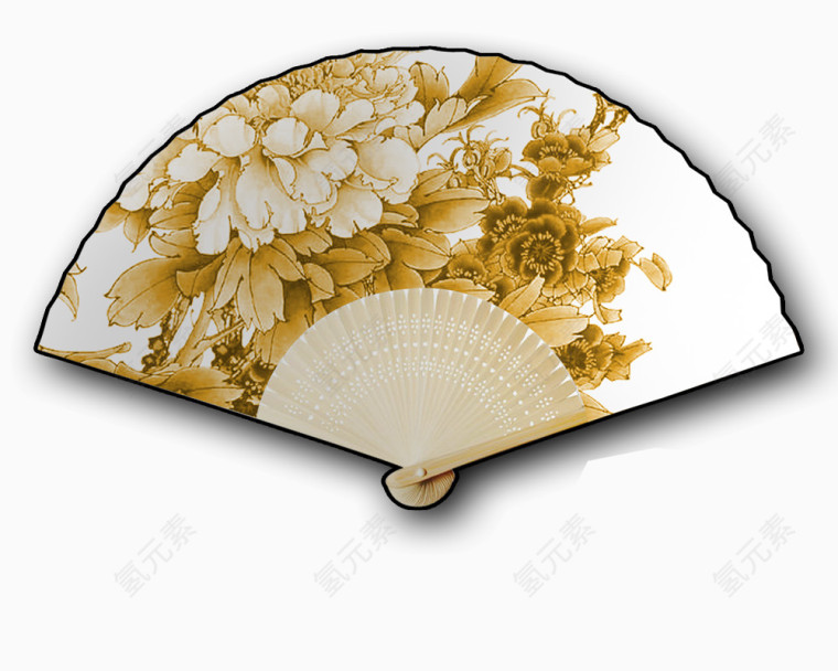 中国古风水墨国画扇子