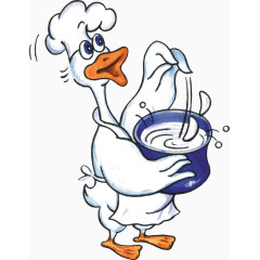 手绘蓝色唐老鸭