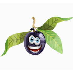 卡通手绘可爱紫色果实 