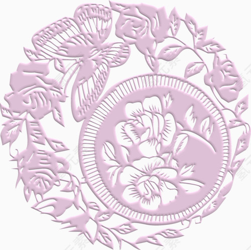 粉色窗花