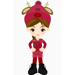 穿着动物装的可爱女孩