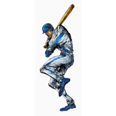 手绘棒球运动员