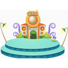 舞台卡通手绘装饰元素