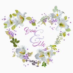 婚礼请柬花绘边框素材