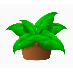 绿色的卡通盆栽