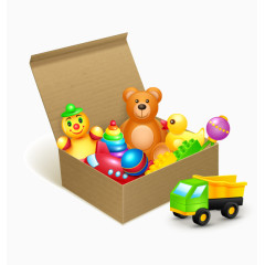 卡通纸盒玩具矢量