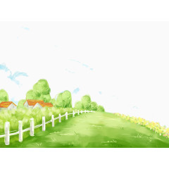 卡通手绘乡间小屋