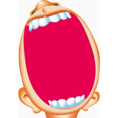 大嘴巴卡通手绘装饰元素