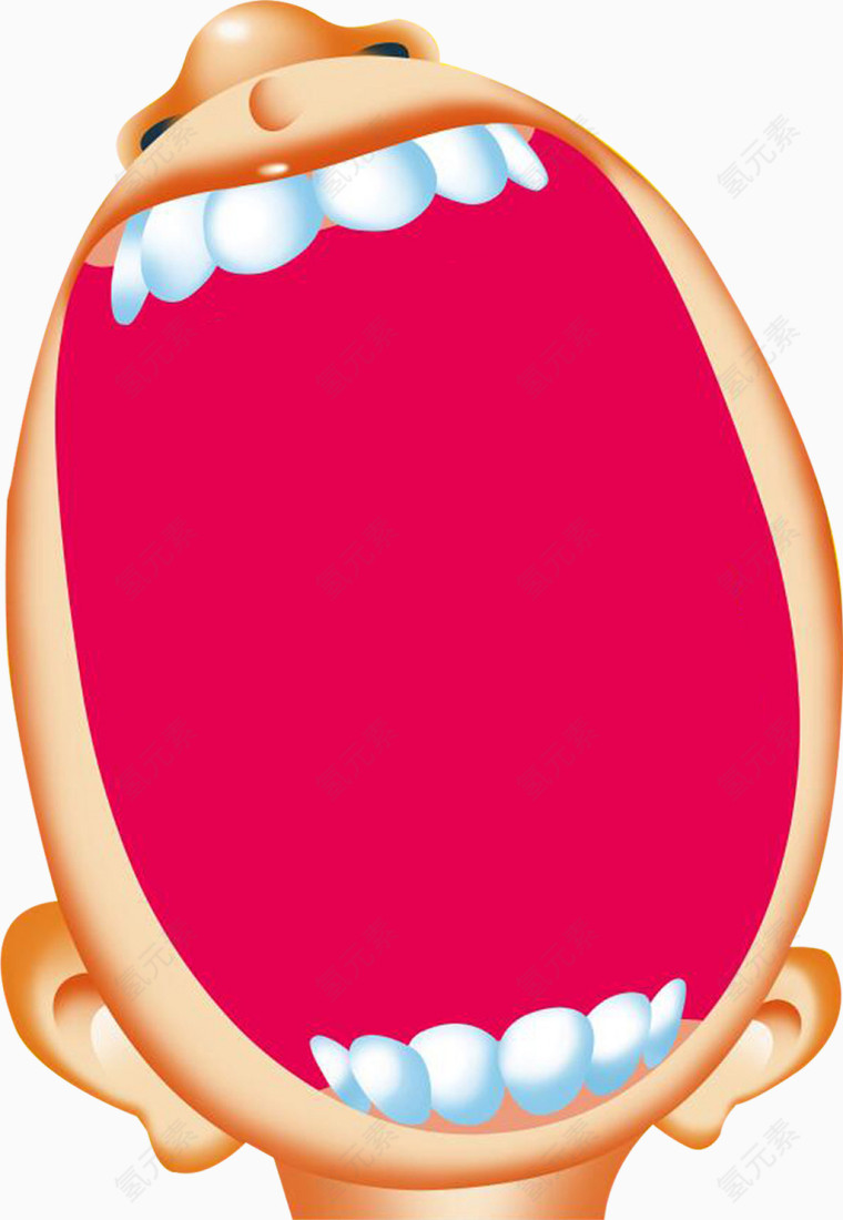 大嘴巴卡通手绘装饰元素